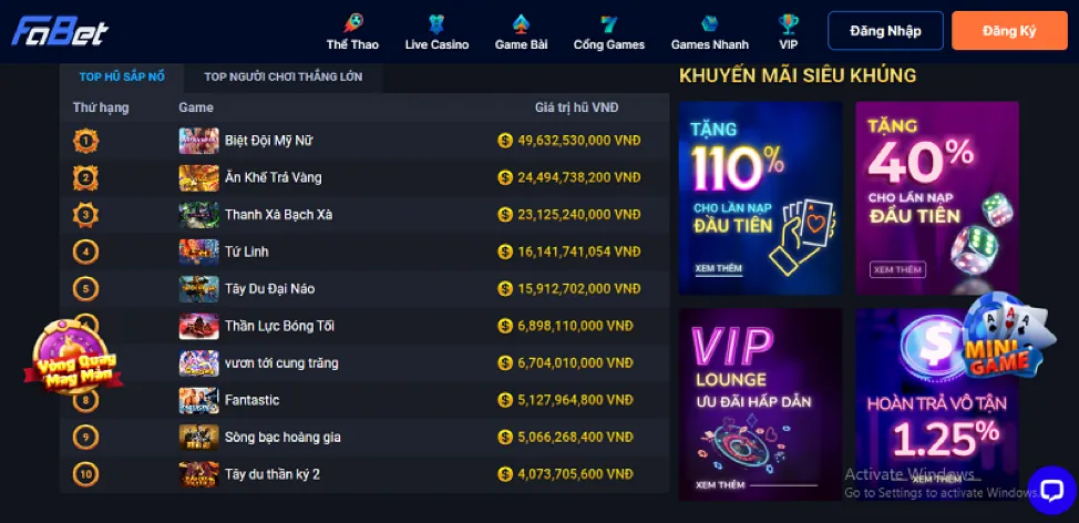 Hình ảnh các trò chơi đa dạng tại Hipclub Link Vào